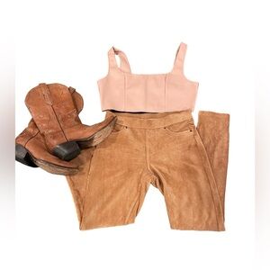 Missguided Pink Vegan Leather Crop Top Women’s Size 8